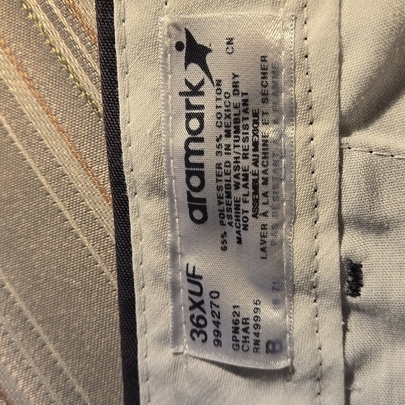 2 pairs Aramark Charcoal Grey Cargo Wearguard Pants Technicians Men size 36Wx29L - Picture 9 of 12